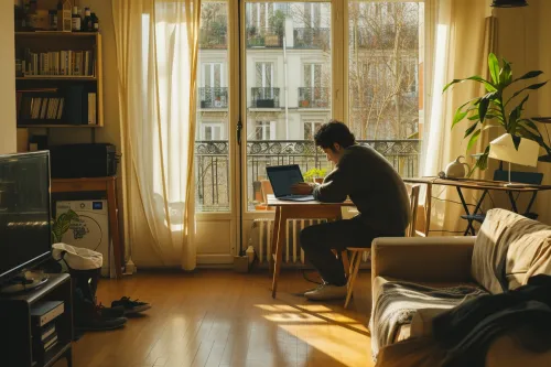 Rayons du soleil traversant une fenêtre pour chauffer naturellement l'intérieur d'une maison